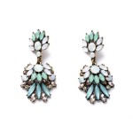 Mint Lotus Opal Marquise Earrings